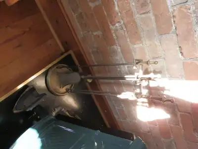 This is a set of 4 pieces plus base that adorned wood fireplaces of old. There is a Brush, Tongs, Po...