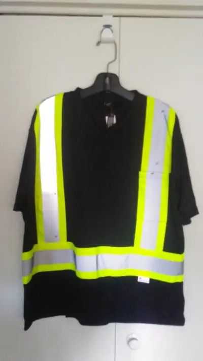 Reflective Safety T Shirt CSA 2 V-Neck Short Sleeves Size M & XL, View more