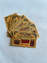 WW2, WWII Blue Ribbon Coupons - 15 in Set
