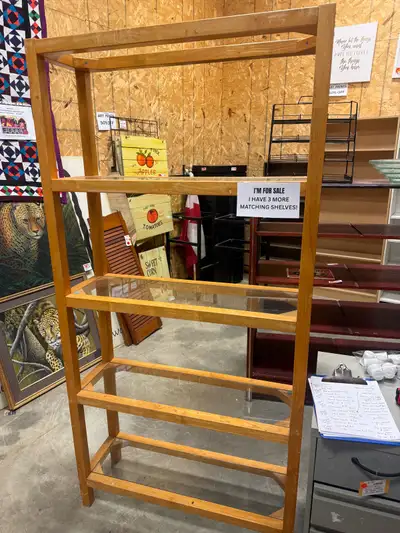 Pine/glass shelf 5’11”x2’11”x12”, View more