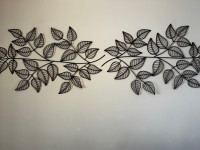 Metal wall art leaves