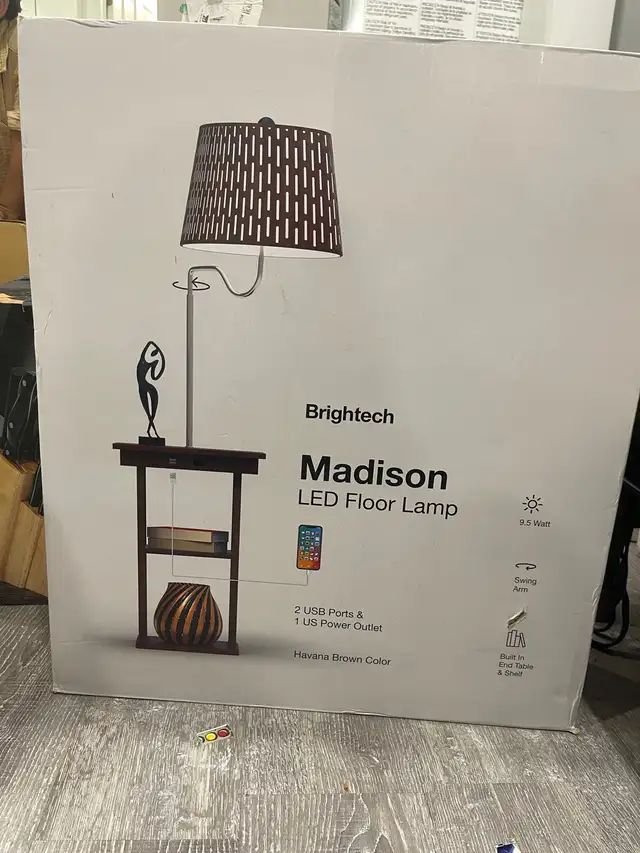 BNIB- Madison Table and LED Floor Lamp combo in Indoor Lighting & Fans in Oshawa / Durham Region - Image 3