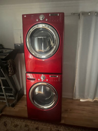 Like new Lg “27” red stackable washer  dryer  for sale 