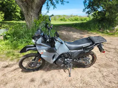 2023 Kawasaki KLR 650 Base, non abs, LED lights, regular seat height. Awesome bike, just don't use i...