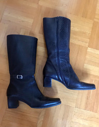 Botte en cuir brun femme 6 1/2 