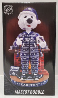 Carlton the bear mascot holiday christmas bobblehead