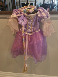 Disney Store Rapunzel Costume Dress with Tiara Braid (Size 4)