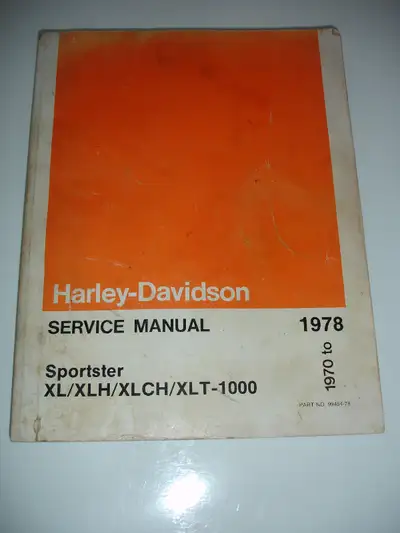 Original Harley Davidson # 99484-78 1970-78 Service Manual for Sportster XL/XLH/XLCH/XLT1000 in good...