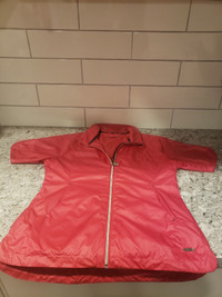 Sunice Women's Red Short-Sleeve Wind-Shirt Full Zip Golf Jacket