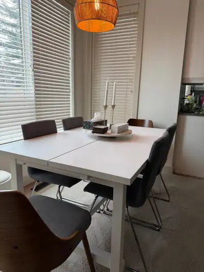 IKEA Extendable Dining Table 60-80 + Chairs, View more