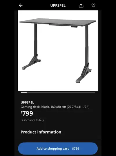 UPPSPEL Electric Motion Desk&Ergonomic Office Chair, View more