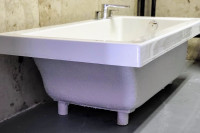 Deep wide soaker tub