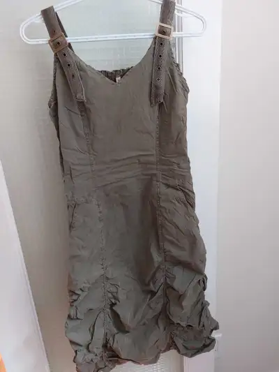 Wearables brand dress Size small Olive green/khaki colour The style is flattering to many shapes App...