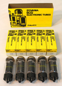 5 NOS Rare Sylvania Philips ECG 5U4GB Vacuum Audio Tubes w Boxes