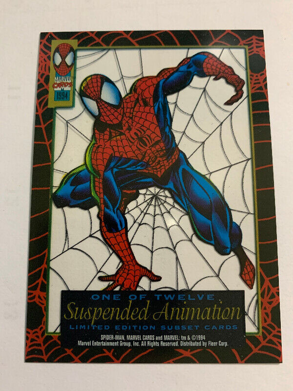 1994 Fleer Marvel Suspended Animation #1 Spider-Man Chase Card in Arts & Collectibles in Longueuil / South Shore