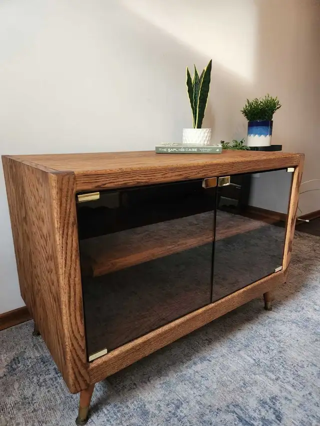 mid-century modern cabinet with pullout shelf in Bookcases & Shelving Units in Edmonton - Image 3