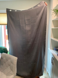 2 grey curtains 