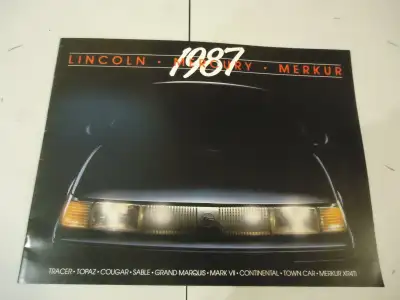 1987 Lincoln, Mercury, and Merkur XR4Ti Sales Brochure. New. See Pictures. $15 picked up in Angus. C...