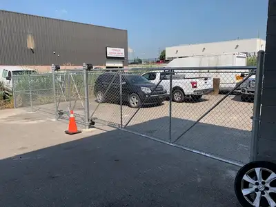 Security galvanized gates & fence, safety bollards, concrete, View more