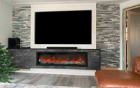 Fully Recessed 50 inch Linear  Electric Fireplace