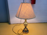 ANTIQUE BRASS LAMP W/ 2 SHADES