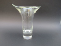 Vintage Tarnow Poland clear glass tulip modernist vase