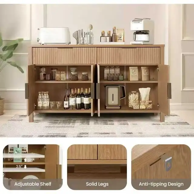 Solid Wood Fluted Sideboard Cabinet in Dressers & Wardrobes in Markham / York Region - Image 7