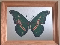 Vintage Colorful Butterfly Mirror Picture Frame/ Wall Hanger