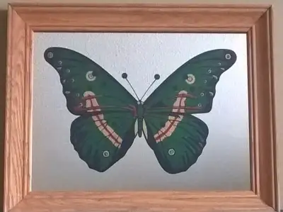 Vintage Colorful Butterfly Mirror Picture Frame/ Wall Hanger, View more