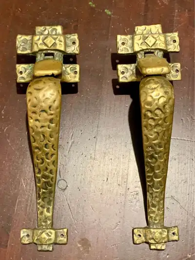 ORIGINAL SOLID BRASS 1925 ANTIQUE DOOR HANDLES, View more