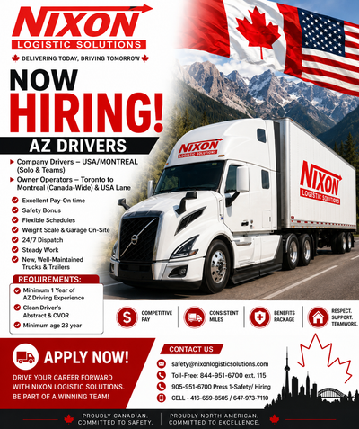 URGENT!!!!AZ DRIVER HIRING - USA/MONTREAL, View more