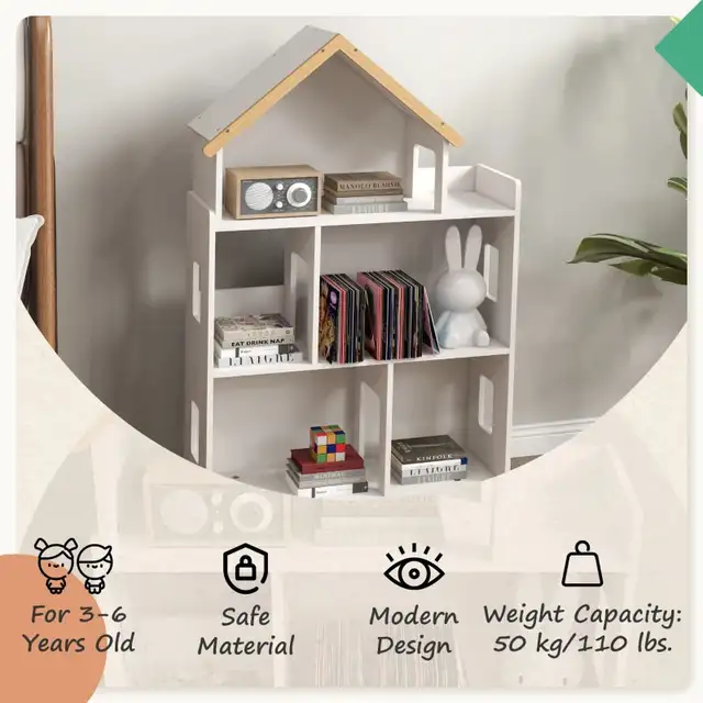 Toy Storage Organizer Cabinet, 3-Tier Kids Bookshelf for Playroo in Bookcases & Shelving Units in Markham / York Region - Image 6