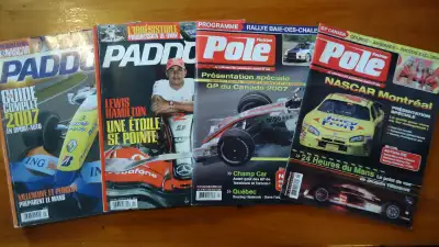 Mix racing sports book///magazine lot de 4 ( formule 1 /// nascar ) ---paddock 2007 (lewis hamilton...