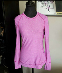 Lululemon Longsleeved pink top workout shirt medium 6 8