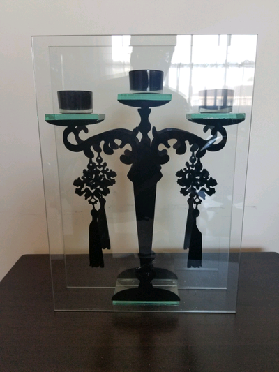 Used Glass Tea Light Holder. Porte bougie, View more