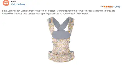 Baby Carrier7-35 lbs ~ New in Packaging ~ Geo Floral Design , View more