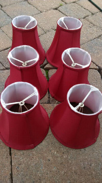 $4 EACH 3 WILD RED NIGHT LAMP SHADES STAGING 6X5 INCHES
