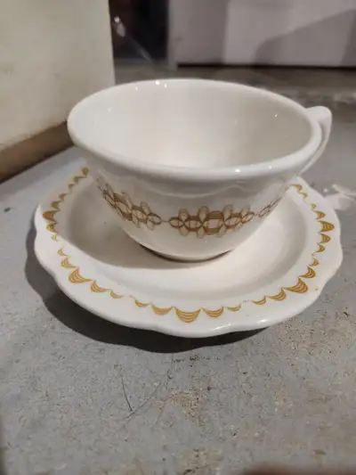 Ensemble de 24 tasses et soucoupes Buffalo china porcelain. Pa, View more
