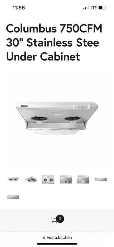 Brand New Vesta 750 CFM kitchen range hood for sale., View more