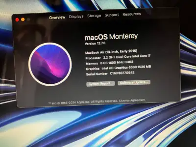 APPLE MacBook Air 2015 i7 8GB Ram 500GB SSD Top of the Line Load, View more