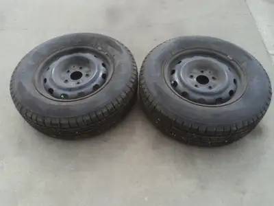 2 Boto all weather tires with steel rims are for sale. Tires are 225/70/16. Rims are 5 holes, 5 inch...