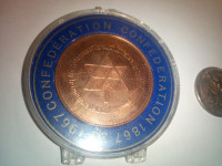 1967 Confederation Victoria/Elizabeth Bronze Coin &Original Case