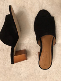 Corso Como suede 3" heel slip on shoes $50  8M, black, new