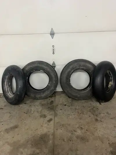 Set of 7.50-16 tires and tubes one tire is a little more wether checked