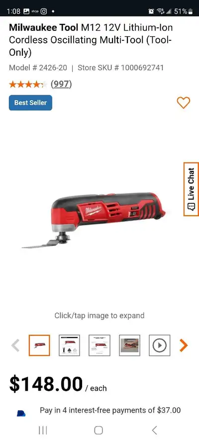 Milwaukee cordless oscillating multi tool, View more