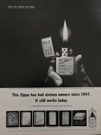 1963 Zippo Lighters Original Ad