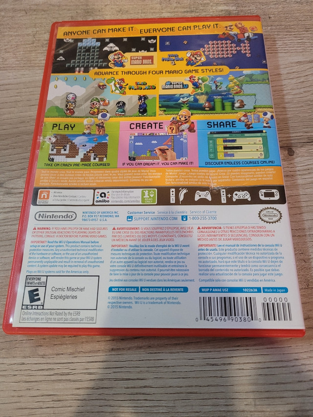 Super Mario Maker in Nintendo Wii U in Winnipeg - Image 2