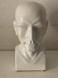 MALE Mannequin Head  Ceramic, (NOT PLASTIC PVC) WEIGHTED, VINTAG