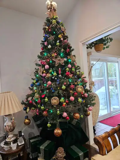 CHRISTMAS TREE WITH ORNAMENTS , View more