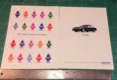 TWO 1996 HONDA ACCORD SEDANS RETRO ORIGINAL PRINT ADS, View more